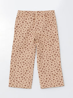 Wideleg Fit Leopar Desenli K?z ?ocuk Pantolon