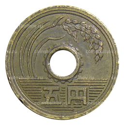 Монета 5 йен 1988 года Япония