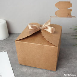 Коробка подарочная складная 12x12x9 см / 010-B /уп 12/300/крафт