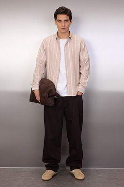 Ta_ Slim Fit D__meli Yaka _izgili G_mlek TMNSS22GO0028