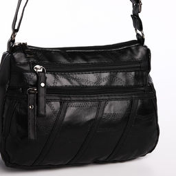 Сумка женская на одно плечо, на молнии, цвет чёрный - Simaland фото 5