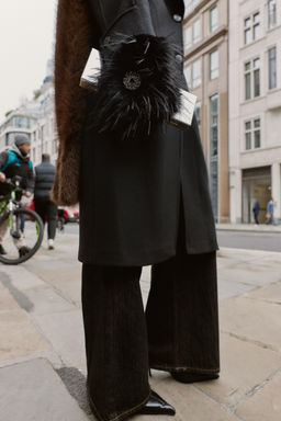 FAUX FUR JEWEL MITTENS