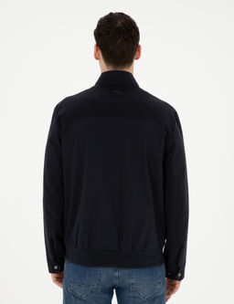 Lacivert Baharl_k Mevsimlik Mont