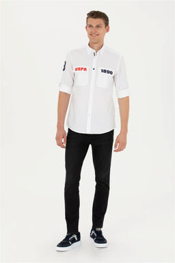 Мужская белая рубашка с длинным рукавом - U.s. polo assn фото 4
