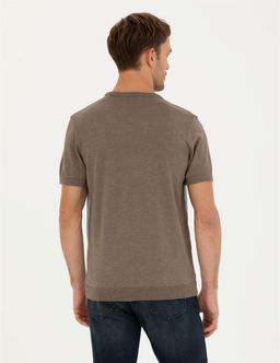 Vizon Melanj Slim Fit Bisiklet Yaka Triko Ti__rt - Pierre cardin фото 5