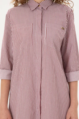 Женское бордовое тканое платье Неожиданная скидка в корзине - U.s. polo assn фото 5