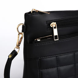 Сумка женская кросс-боди на молнии, 24×6×17 см, чёрная