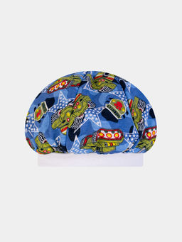 Берет детский голубой принт армия