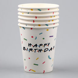 Стакан одноразовый бумажный «HAPPY BIRTHDAY», 250 мл, набор 6 шт.