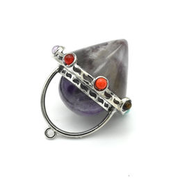 Маятник 7 чакр для принятия решений 33*47мм с аметистом