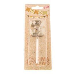 Цена за 3 шт. Свеча в торт на шпажке «Алмаз», цифра 3, шампань, 5×2.6 см