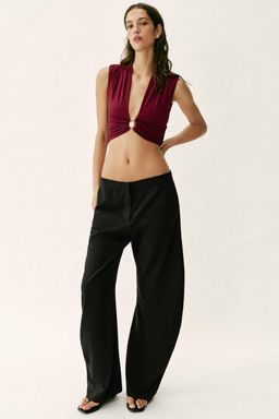 TOP DRAPEADO POLIAMIDA FORNITURA / Burgundy
