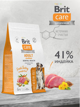 Сухой корм Care Dog Adult M Dental Health с индейкой для взрослых собак средних пород 5066391