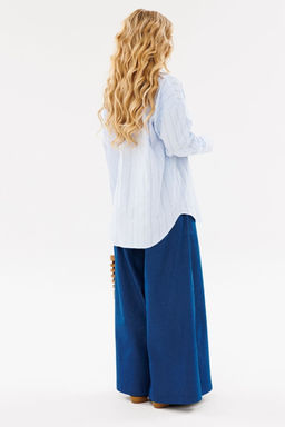 Рубашка AmberA 1098 голубой полоска  фото 10