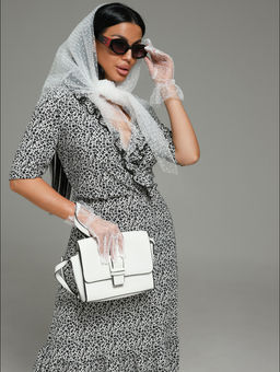 Мадонна платье женское (черно-белый леопард) - Lovetex фото 5