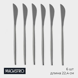 Набор ножей столовых Magistro Блинк, длина 22.4 см, набор 6 шт., нержавеющая сталь, серебристый