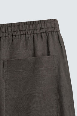 PANTAL?N RELAXED FIT 100% LINO / Verde oscuro - Zara фото 10