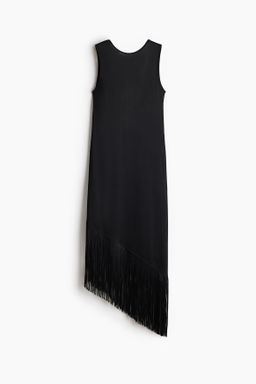 Vestido asim?trico con flecos