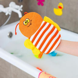 Мочалка-варежка детская для купания Доляна «Пчёлка», цвет МИКС