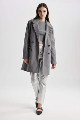 Прямая посадка, обычная форма, нормальная талия, длина до щиколотки, джинсовые брюки с эффектом металлик - Defacto фото 6