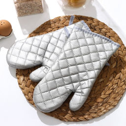 Набор прихваток Доляна «Профи», 2 шт., 30×16×2 см, серый