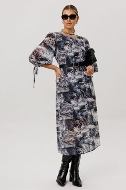 Платье ANELLI 1733 леопардовый серый  фото 5