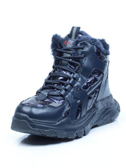 04-8525-2 DARK BLUE Ботинки зимние женские (искусственные материалы)