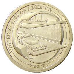 1 доллар 2021 года P США Американские инновации Мост-тоннель через Чесапикский залив