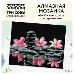 Алмазная мозаика 40*50см "Спокойствие" 23цв. (АМП4050_47609, "ТРИ СОВЫ") полное заполнение, с подрамником