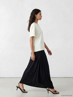 Bisiklet Yaka Ta?l? Oversize Kad?n Ti??rt