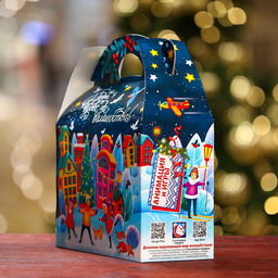 Цена за 5 шт. Подарочная коробка Праздник в городе , Баул 22 х 9 х 22 см - Simaland фото 9