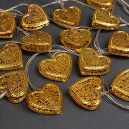 Гирлянда «Нить» 4 м с насадками «Сердечко», IP20, прозрачная нить, 20 LED, свечение тёплое белое, 8 режимов, 220 В