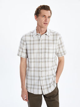 Regular Fit Y?n Kar???ml? Erkek G?mlek