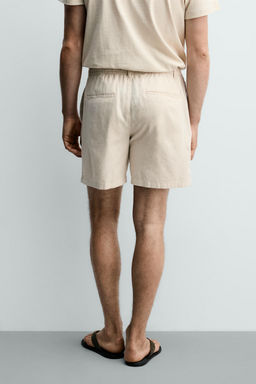 BERMUDA RELAXED FIT ALGOD?N - LINO / Marr?n / Crudo - Zara фото 3