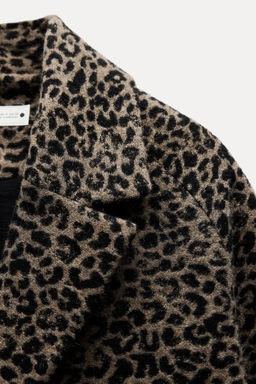 ANIMAL PRINT WOOL BLEND COAT ZW COLLECTION - Zara фото 5