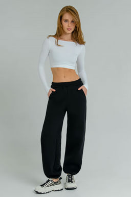 Арт. 7903 Брюки оверсайз с начесом 44-50 (4 шт) Цвет:черный - Калинка фото 2