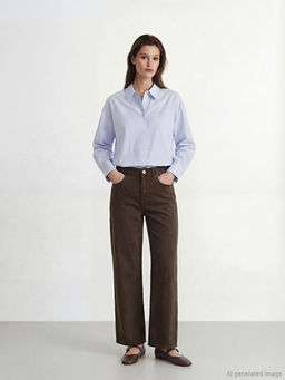 ?izgili Poplin Kad?n G?mlek