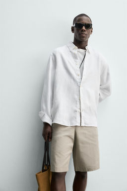 CAMISA REGULAR FIT 100% LINO / Blanco - Zara фото 5