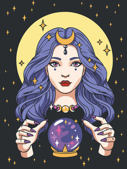 ФРЕЯ PKZ/PMZ-077 Набор для раскрашивания по номерам (на картоне) ( с краской-металлик ) 40 х 30 см Девушка-оракул