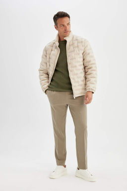 Водоотталкивающее стеганое пальто приталенного кроя с воротником-стойкой - Defacto фото 2