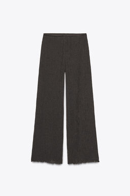 TEXTURED WIDE-LEG TROUSERS - Zara фото 7