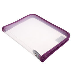 Папка пластиковая А5, 230 х 180 х 25 мм, молния вокруг, Calligrata Офис, ПМ-А5-01, 0.5 мм, прозрачная, Pastel, сиреневая  фото 2