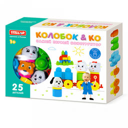 Игрушка "Конструктор "Колобок и компания" 34х6,5х24,5см, 25 элементов, полипропилен, картонная коробка, "Stellar" (Россия)