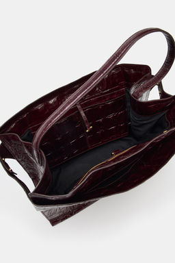 MAXI CITY BAG WITH EMBOSSED LEATHER EFFECT - Zara фото 6