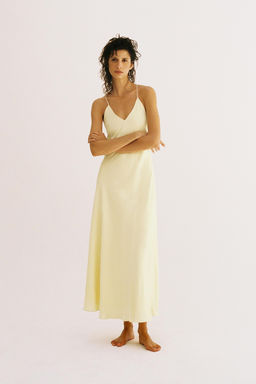 VESTIDO LENCERO ZW COLLECTION / Amarillo pastel