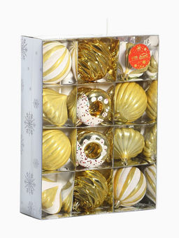 Ёлочные игрушки набор 16 шт. Ярмарка волшебства 8 см, золото - Зимнее волшебство фото 11