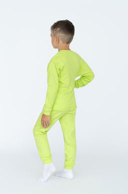 Пижама детская салатовая динозавр на скейте