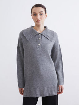 Polo Yaka Kad?n Triko Kazak