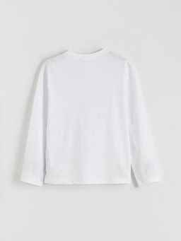 Bisiklet Yaka Stitch Bask?l? K?z ?ocuk Pijama ?st