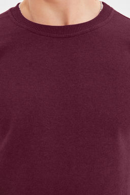 Bordo Regular/Normal Kesim Ici Polar/S?cak Tutan Sweatshirt TMNAW21SW1208